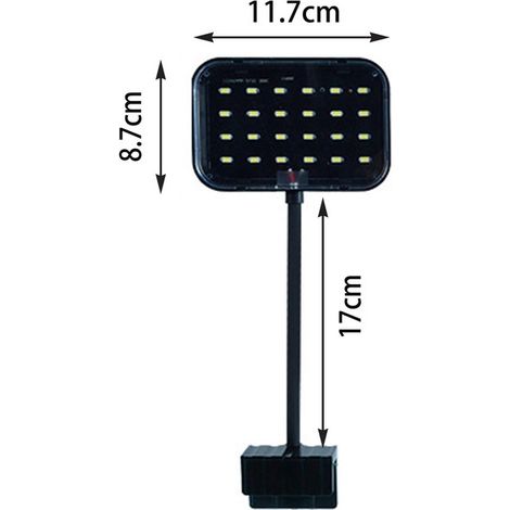 Lampe LED Aquarium Éclairage Fish Tank avec Clip Flexible 360 Degrés Luminaire Spectre Complet pour Plantes Aquatiques Poissons