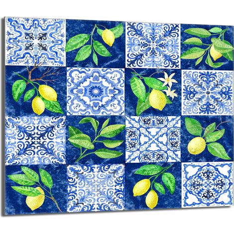 Plaque de protection en verre pour poêle 60x52 Mosaïque (1/5)