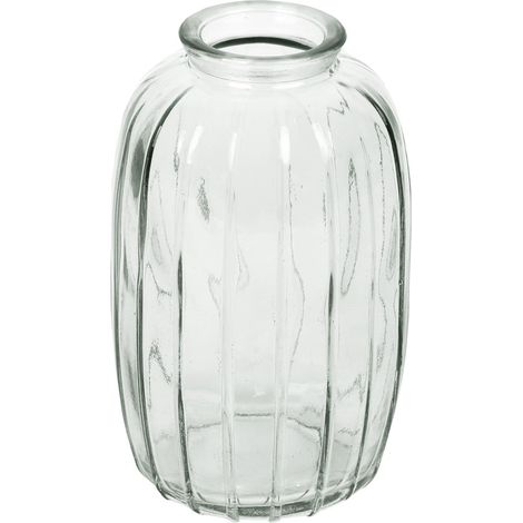 Vase en Verre Transparent pour Fleurs, Décoration Élégante, Centre de Table Mariage, Appui de Fenêtre, Fêtes, Jardin, Été, Cheminée, Cadeau Hauteur 12cm (1/5)