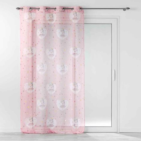 Rideau Voilage "Petite Étoile" 140x240cm Rose (1/4)