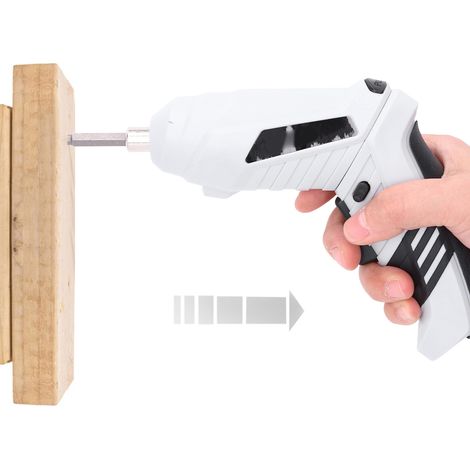 Kit de mini tournevis électrique pliable avec batterie au lithium USB et technologie rechargeable, 3,6 V, blanc. (1/5)