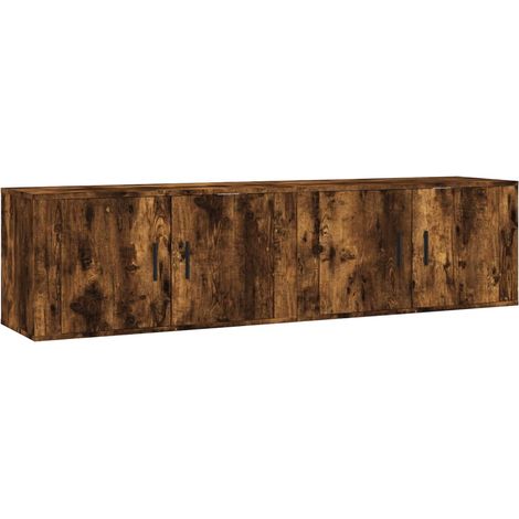 Mobili TV a parete scaffale multimediale credenza TV TV sala da pranzo soggiorno camera da letto 2 pezzi rovere affumicato 80 x 345 x 40 cm marrone 020028991