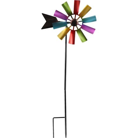Moulin À Vent En Métal - Rotation 360 Degrés - Pour Jardin Patio Terrasse - 1 Pièce (1/5)