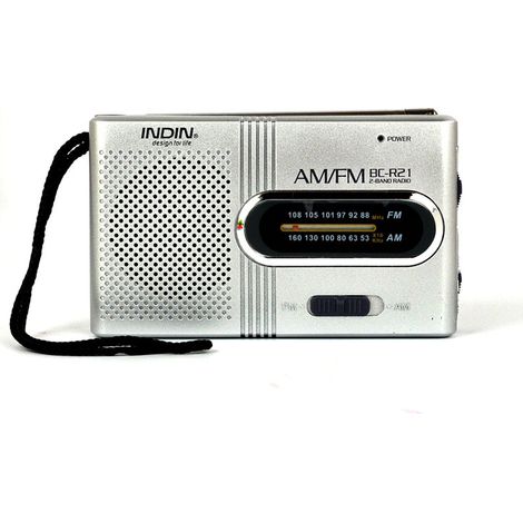 Radio de secours à piles - Radio de survie - Radio AM/FM - Radio de poche - Radio de secours en cas de panne de courant - Argent (1/5)