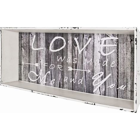 étagère Murale Motif, Vintage, MDF - Dim.: L 76 cm x H 30 cm x P 12 cm, Style: Industrial (1/3)