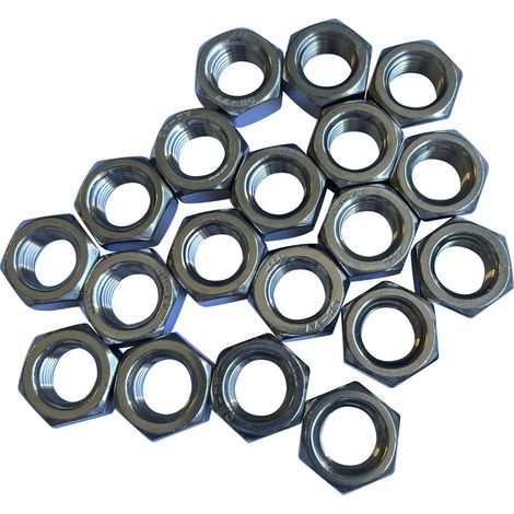 20 ecrous 16 mm hexagonaux en inox a4 aisi 316