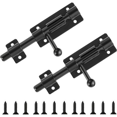 2 Pièces Loquet Porte, Acier Inoxydable Verrou 304 Targette de Porte Exterieur Verrou Portes Coulissante pour Portes Fenêtres Clôtures en Acier (1/5)