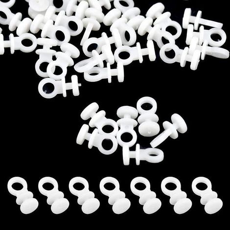 Rouleaux de rideaux de 17,3 mm, rouleaux silencieux avec joint torique en plastique, accessoires de rideaux faciles à remplacer (10 pièces) (1/5)