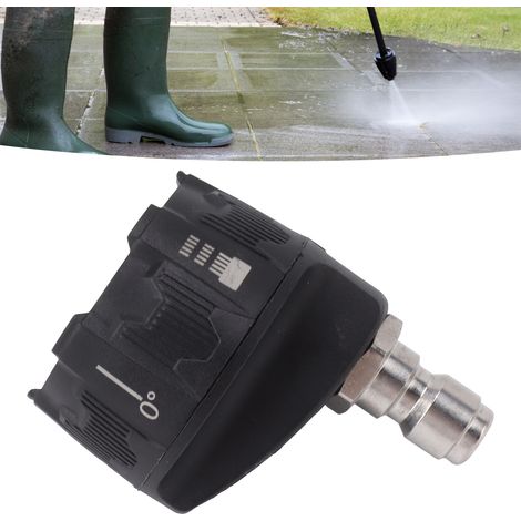Buse de pistolet à eau haute pression avec raccord rapide 1/4", buse multifonctionnelle réglable six en un en acier inoxydable, noire (1/5)
