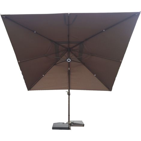 Signature Weave 3.5 x 3.5m Square Cantilever Parasol Sun Shade Umbrella Brown