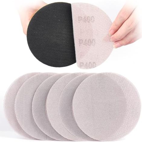Treillis Feuilles Abrasive 150mm, 30 Pièces Papier a Poncer 400 Grains Abrasives pour Ponceuses cloisons sèches - 150mm (1/5)