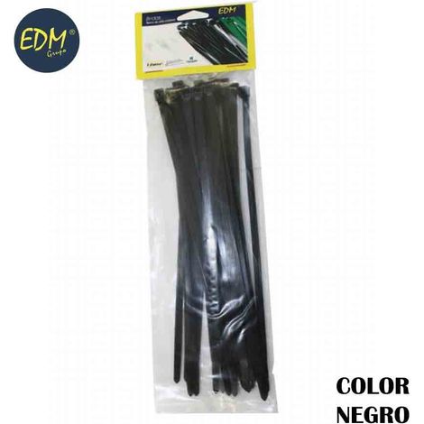 Fascette fermacavi EDM nere 100x2,5 mm in nylon di alta qualità (blister da 25 unità)