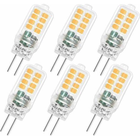 Ampoule LED G4 12V 3W, Non Dimmable, 16SMD 300LM Blanc Chaud 3000K, Équivalent 25W G4 Ampoule Halogène, Ampoule G4 LED pour Lustre, Lumière d'armoire, Éclairage Paysager, Chambre, Lot (1/4)