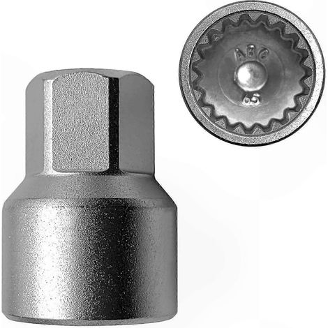 Écrou de roue antivol adaptateur douille à paroi mince, clé de remplacement 65mm, outil de démontage pour protection sécurisée des jantes (1/4)