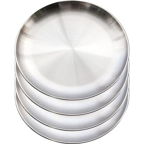 4-teiliges 20 cm dickes Edelstahl-Speiseteller-Set (1/5)