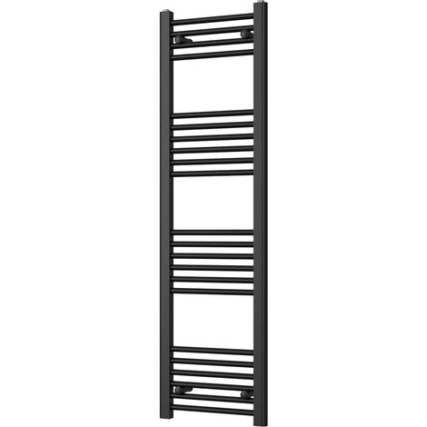 Zennor - Black Heated Towel Rail - H1400mm x W400mm - Straight (1/3)