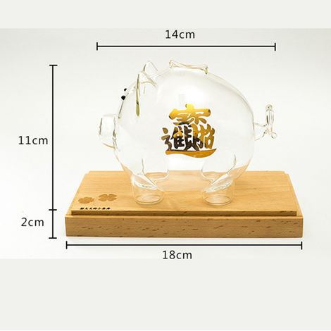Tirelire cochon coréenne en verre borosilicate de haute qualité, motif cochon mignon, cadeau pour enfants et décoration intérieure. (1/5)