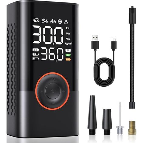 Gonfleur Pneus Voiture Sans Fil – Compresseur à Air Portatif 150 PSI avec Arrêt Automatique & Lumière LED, Pompe à Vélo Électrique pour Voiture, Moto, Vélo (1/5)