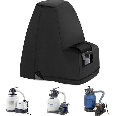 Poolpumpenabdeckung, 420D, für Poolpumpe, Sandfilter, 71 x 66 x 61 cm, für Außenpoolpumpe (1/5)