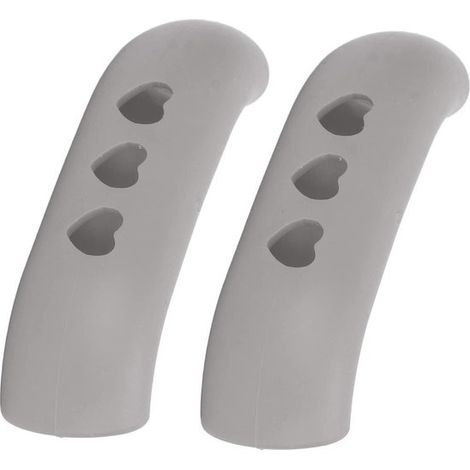 Mango de silicona para sartenes - Protector de mango - Cocina segura - Silicona resistente al calor - 2 piezas - Gris (1/5)
