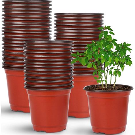 110 Pièces 10CM Pots de Fleurs Pot semis en Plastique Pot de Fleur Interieur Pot Plastique Plante, Adapté Semis, Fleurs, Succulentes (1/5)