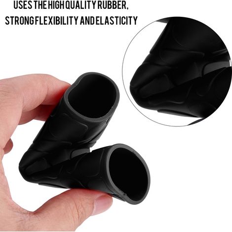 Poignée de guidon moto universelle antidérapante en caoutchouc souple, paire de couvre-leviers de frein noirs, grip ergonomique pour scooter, protection manche vélo, accessoire robuste (1/5)