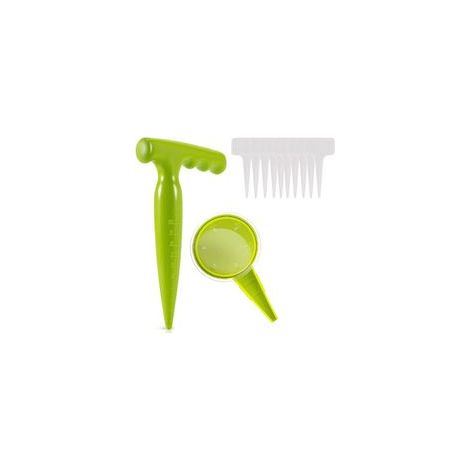 Marqueurs de semis pour jardin, planteur manuel durable avec perforateur de trous et support d'étiquettes réglable (ensemble d'outils de jardinage) (1/5)