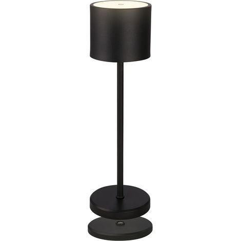 Briloner Sigo LED Tischlampe kabellos IP44, Dimmbar, Touch, Kabellos, Spritzwasserschutz, Anthrazit, Ø12,5 x 39,5 cm (1/5)