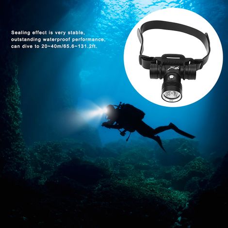 Lampe frontale de plongée LED étanche, éclairage sous-marin haute luminosité pour une utilisation terrestre et aquatique. (1/5)