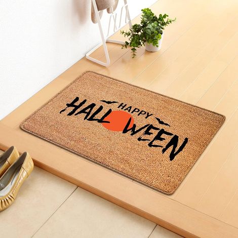 Halloween-Fußmatte mit Hexen-Kürbis-Motiv, rutschfeste Badematte, waschbare Fußmatte, Halloween-Willkommensmatte für den Inneneingang