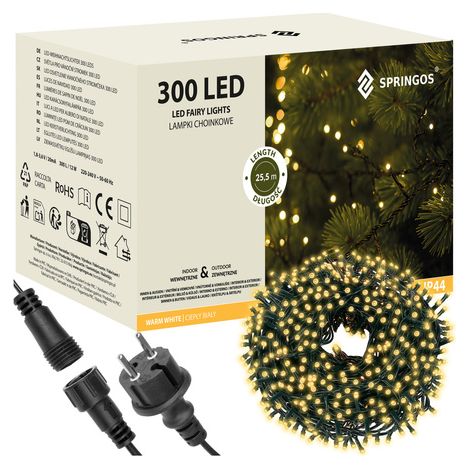 Luci di Natale a batteria 18m bianco caldo con 300 LED illuminazione natalizia IP44