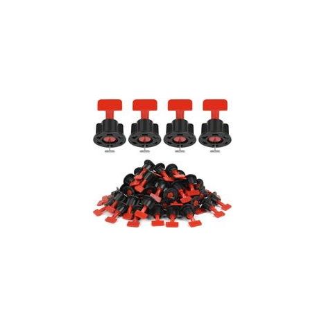 Kit de Nivellement de Carrelage 100 Pièces 1.5mm, Réutilisables, avec Cales et Broches Interchangeables pour Installation de Carrelage Précise (1/5)