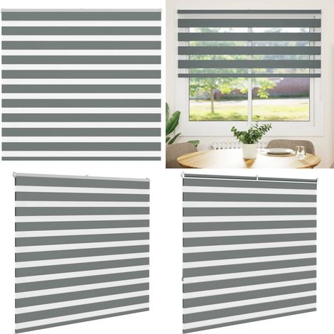 vidaXL Zebrarollo Dunkelgrau 155x150 cm Stoffbreite 150,9 cm Polyester (1/5)