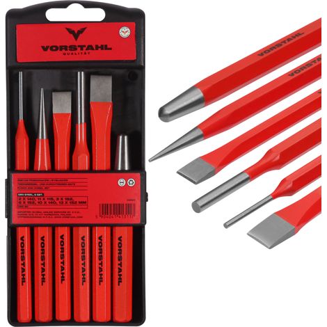 Ensemble de poinçons, poinçons et burins en acier CrV Ensemble de 6 pièces Vorstahl (1/5)