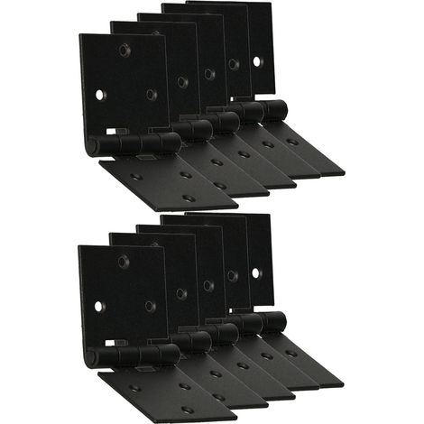 KOTARBAU® Set di 10 cerniere per porte, per mobili, 100 x 50 mm, colore: nero (1/5)