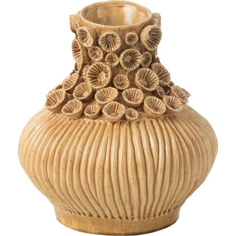 Vase Gourde Corail en Argile "Isidro" 33cm Ocre