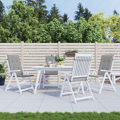 Coussins de chaise de jardin à dossier haut lot de 4 gris tissu (1/5)