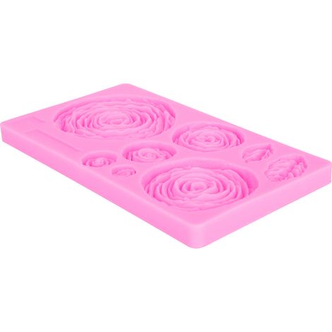 Kuchenform mit Blumenmuster, DIY-Silikonform zum Dekorieren von Schokolade, Seife und Harz (rosa) (1/5)