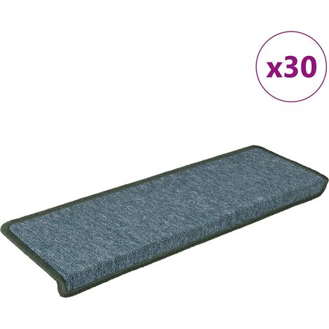 Tappetini per scale 30 pz 65x21x4 cm Verde scuro con bordo rettangolare vidaXL