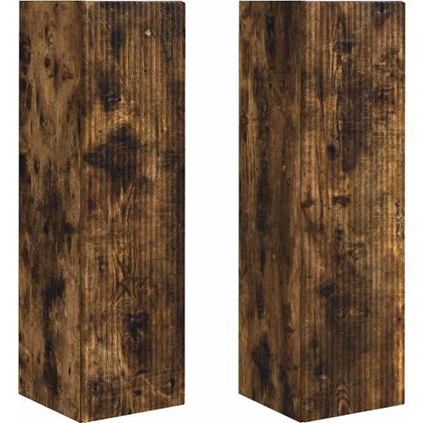 Mobile TV da parete moderno salva-spazio 30 x 31 x 100 cm in legno ingegnerizzato rovere fumo 020054996