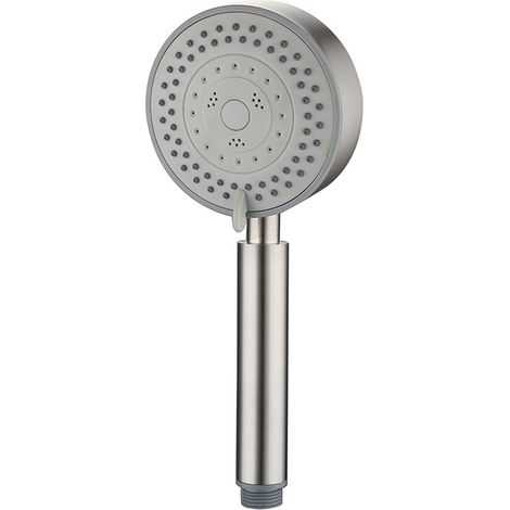Sollbry Cabezal de ducha de alta presión de acero inoxidable 304, cabezal de ducha de mano de 5 modos con botón de interruptor, ducha de baño de alta presión y fácil instalación (1/5)