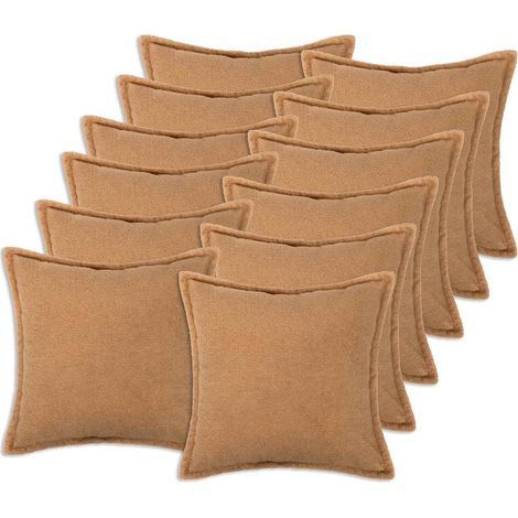 vidaXL Funda de almohada 12 pcs HOUTEN Beige 45 x 45 cm Bouclé (1/5)