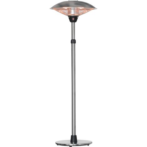 Radiateur de terrasse electrique 3000w, surface 13m2, hauteur reglable, acier inox, rouge (1/5)