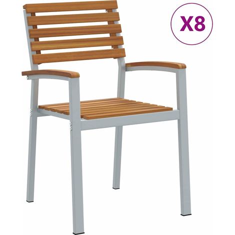 Maison Exclusive - Gartenstuhl 8 pcs Braun 56 x 57 x 87 cm Massiv