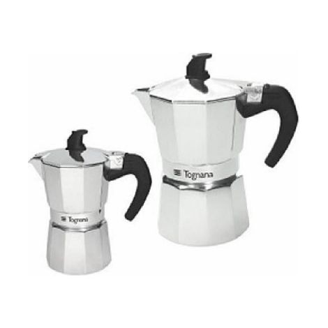 Tognana Coffee Time set 2 caffettiere moka in alluminio 1 e 3 tazze nera (1/2)