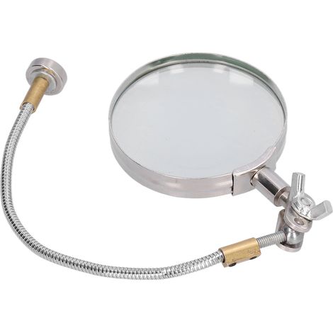 Loupe grossissante sur pied cou flexible alliage acier pour soudure lecture loisirs bricolage établi (1/5)