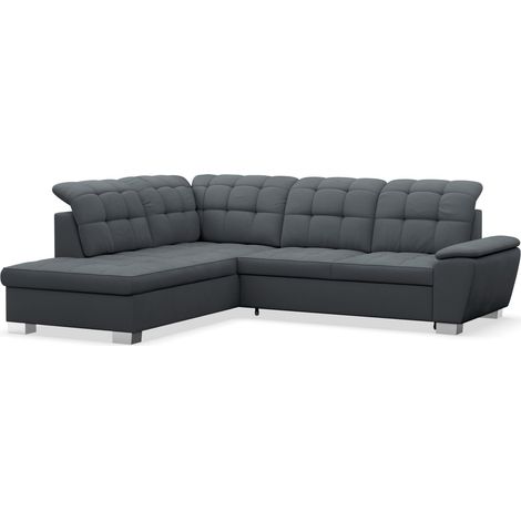 Selsey Jamaal - Ecksofa mit Schlaffunktion und Stauraum, linksseitig, dunkelgrau (1/5)