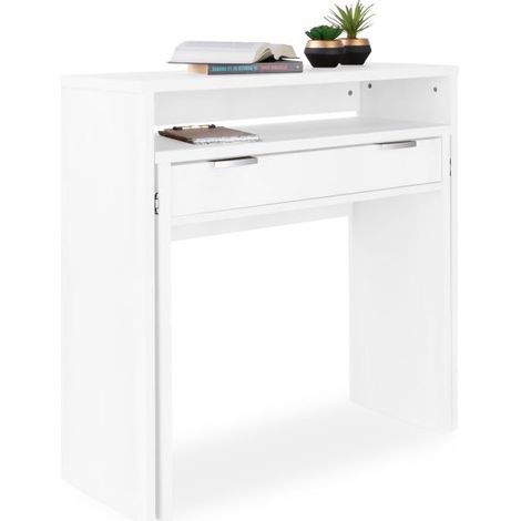 Mesa de escritorio consola Aput Blanco 90cm (ancho) x 87,5cm (alto) (1/5)