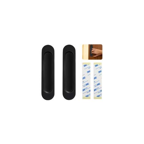 2 x Poignées de porte coulissante 15 cm Poignées de porte coulissante ovales Poignées de porte coulissante auto-adhésives Poignée encastrée pour armoires, fenêtres, portes de grange coulissantes