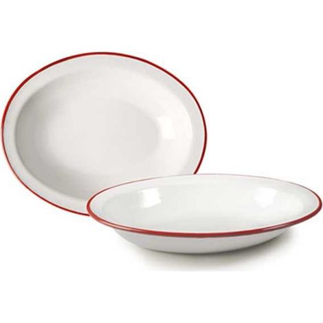 ibili Ovaler Teller Bordeaux 32x25,5 cm emaillierter Stahl